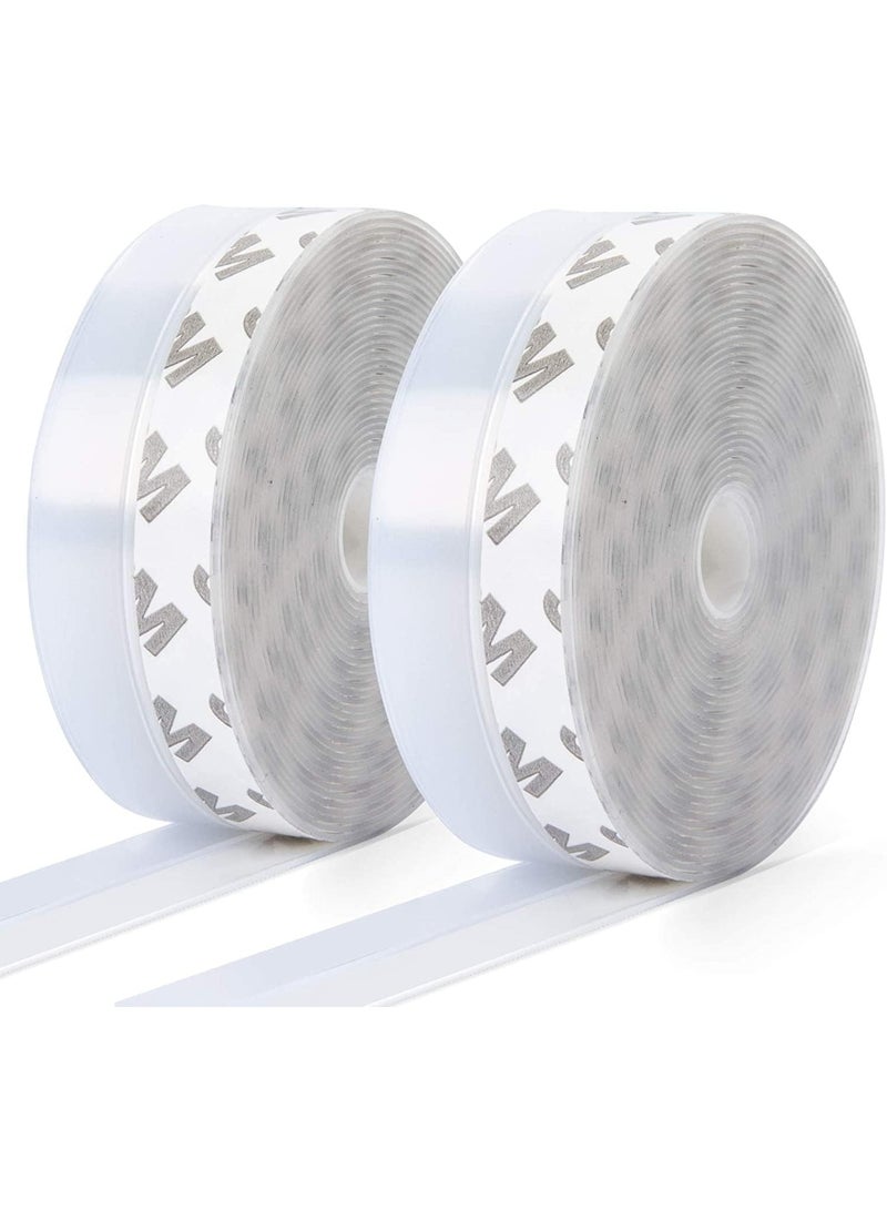 ChicAbode 2 Pcs Silicone Seal Strip, Transparent Weather Stripping, for Door, Window, Cupboards and Wardrobes, Waterproof, Windproof, Dust Proof, Soundproof, Insect Proof, 5 m Long (Width 3.5cm) - Image 1